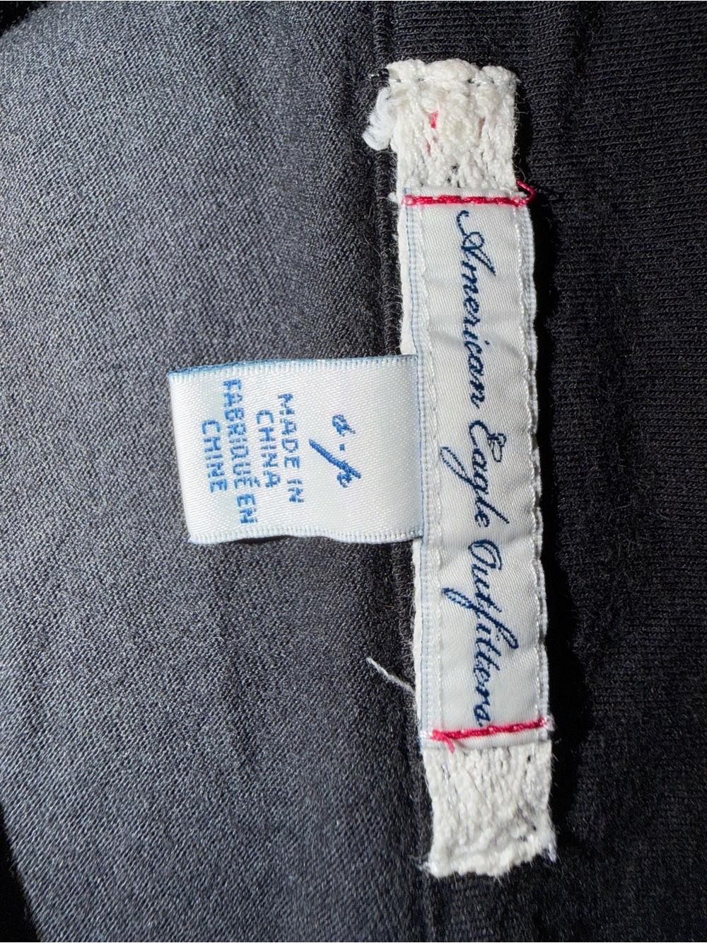 American Eagle Outfitters Black Midi Dress with White Label Stitching